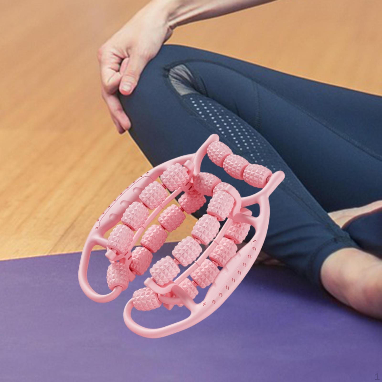 

Роликовий масажер для ніг, ручний 23-точковий роликовий масажний ступінь глибокого масажу, затиск для занять спортом у тренажерному залі рожевий