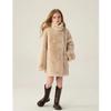 Winter Warm Girls Fashion Double-Breasted Cotton Lined Faux Fur Jackets School Kid Thick Coat Children Outfit Windbreaker