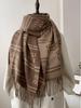 Women's Double-Sided Faux Cashmere Tassel Shawl - Warm, Thick High-End Autumn & Winter Scarf