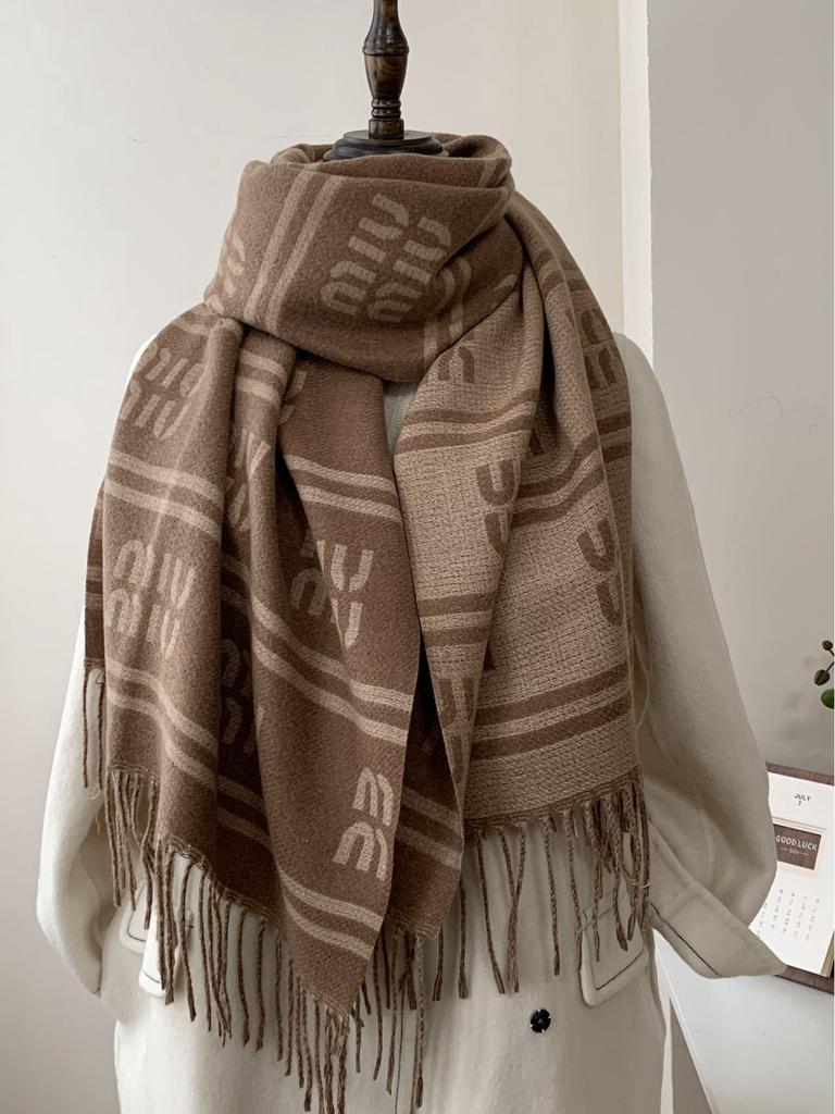 Women's Double-Sided Faux Cashmere Tassel Shawl - Warm, Thick High-End Autumn & Winter Scarf