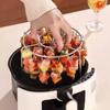 24 Pezzi Griglia per Spiedini per Friggitrice ad Aria Acciaio Inossidabile per Alimenti Supporto per Spiedini per Friggitrice ad Aria Design Migliorato del Flusso d'Aria Supporto per Griglia Verticale