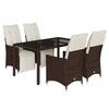VidaXL Ensemble de bistro de jardin 5 pcs coussins marron poly rotin, ensemble de bistro de jardin, ensemble balcon, 3276917