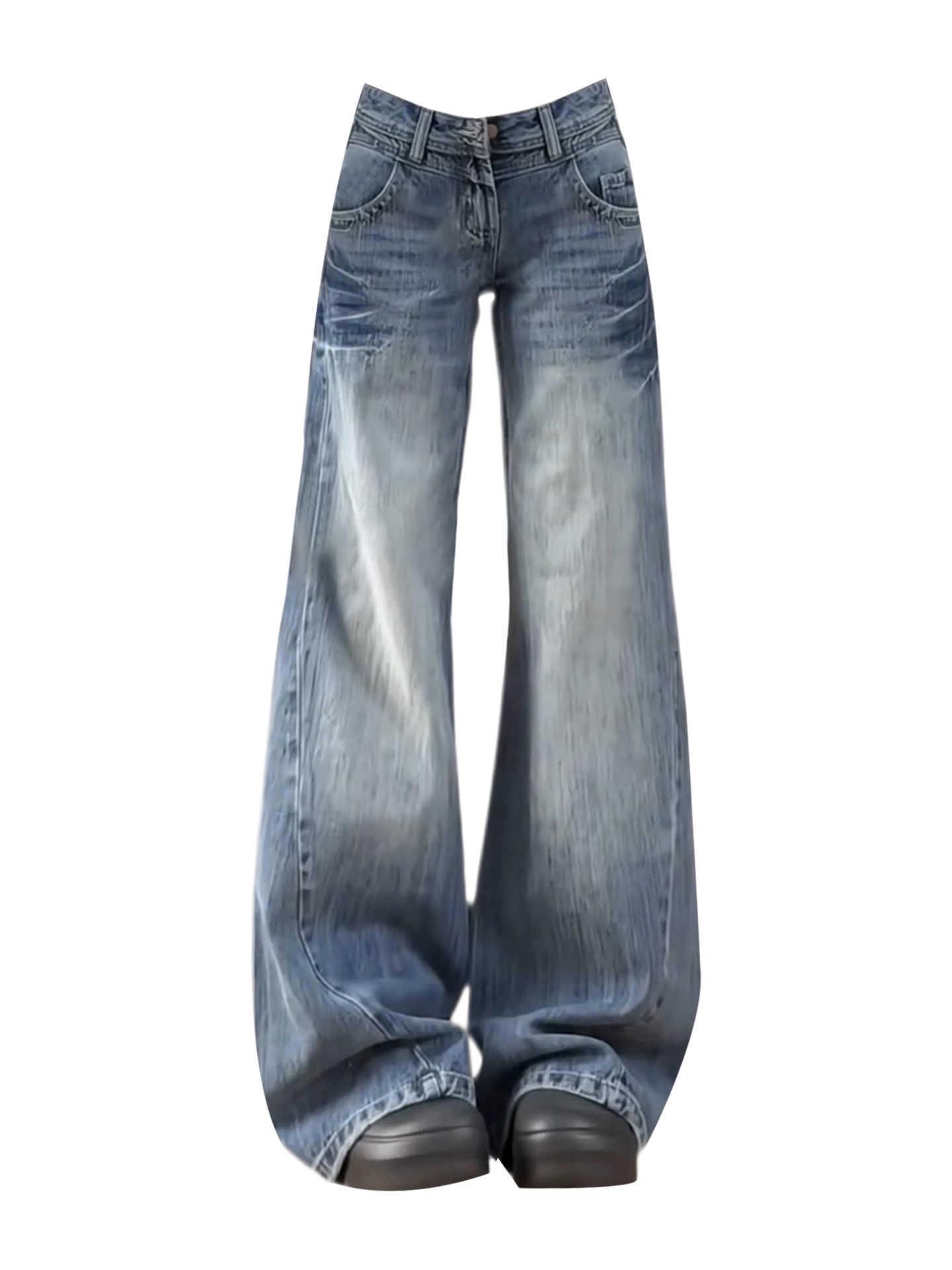 

Women s 2026 Summer Retro Washed Straight Leg Wide Floor-Length Jeans 4XL