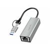USB 2.0 To USB 3.0 Male Type C - RJ45 Female Adapter UA0238B
