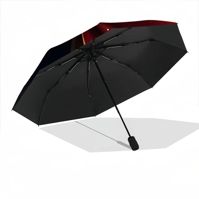 1pc Bowtie Diamond Automatic Folding Umbrella, 8-Rib Iron Frame, Casual Outdoor Accessory for Birthday Festival Gifts Yy251128183