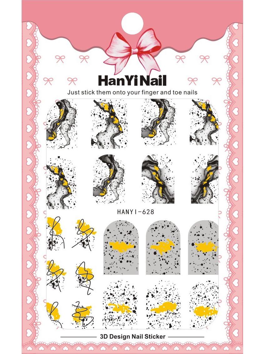 

3D Самоклеящиеся наклейки для ногтей - HANYI623-632 Наклейки для ногтей с мелкими аксессуарами