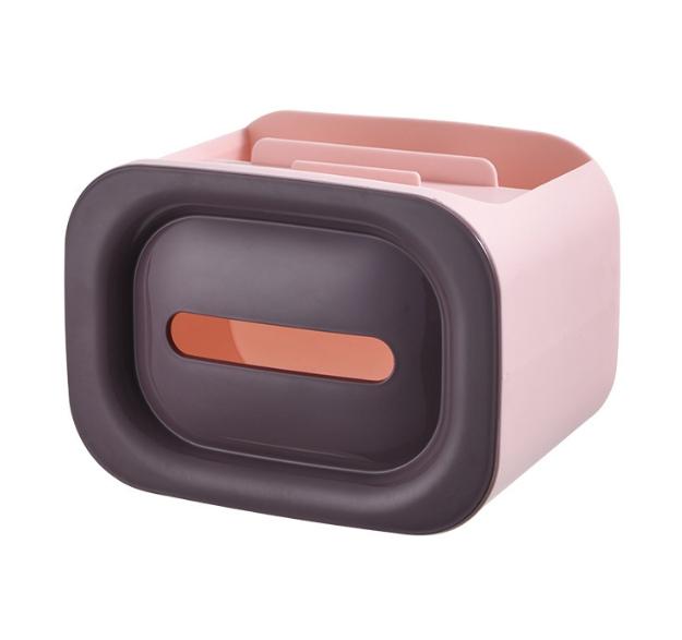 Household Living Room Simple Storage Tissue Box, Large Capacity Plastic Paper Drawer Box