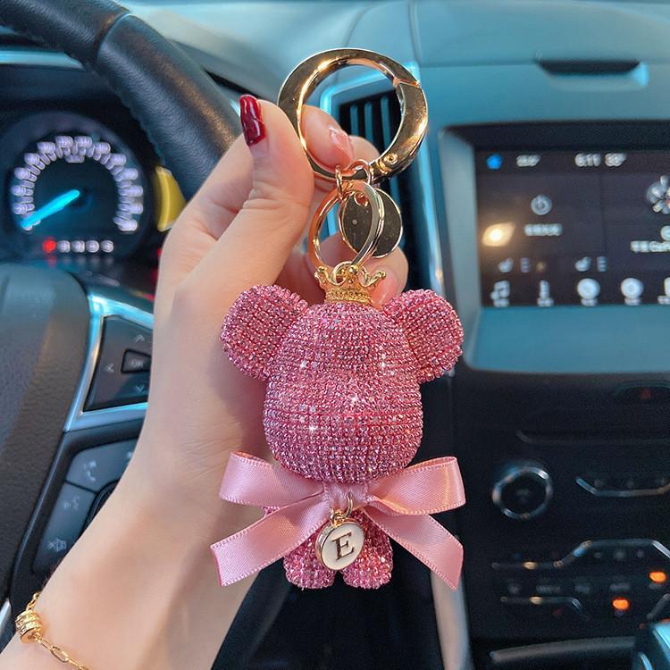 With Keychain Glamorous Teddy Bear Pendant And Diamond Chain Great Gifts For