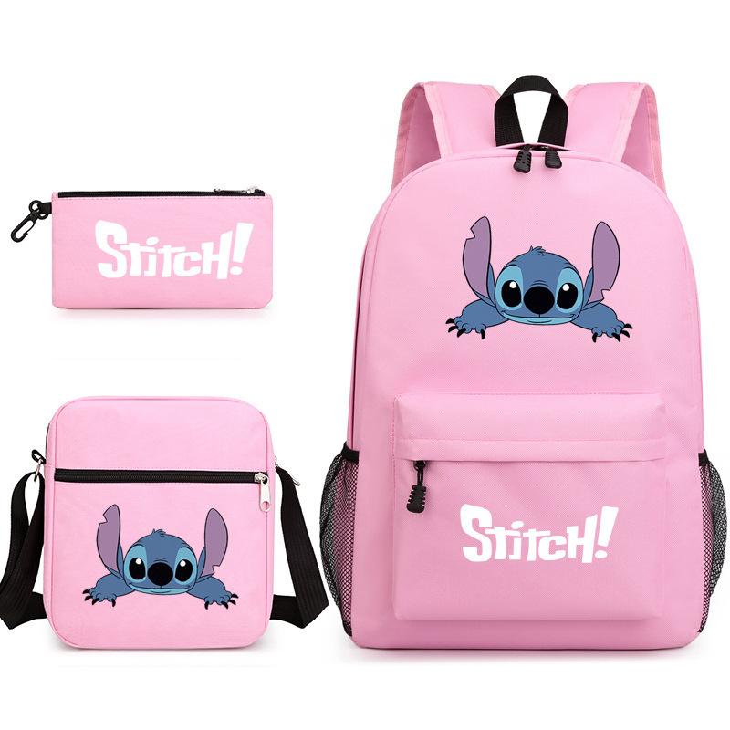 Animation Peripheral Printing Schoolbag Three-Piece Pencil Case Shoulder Bag Backpack Stitch backpack