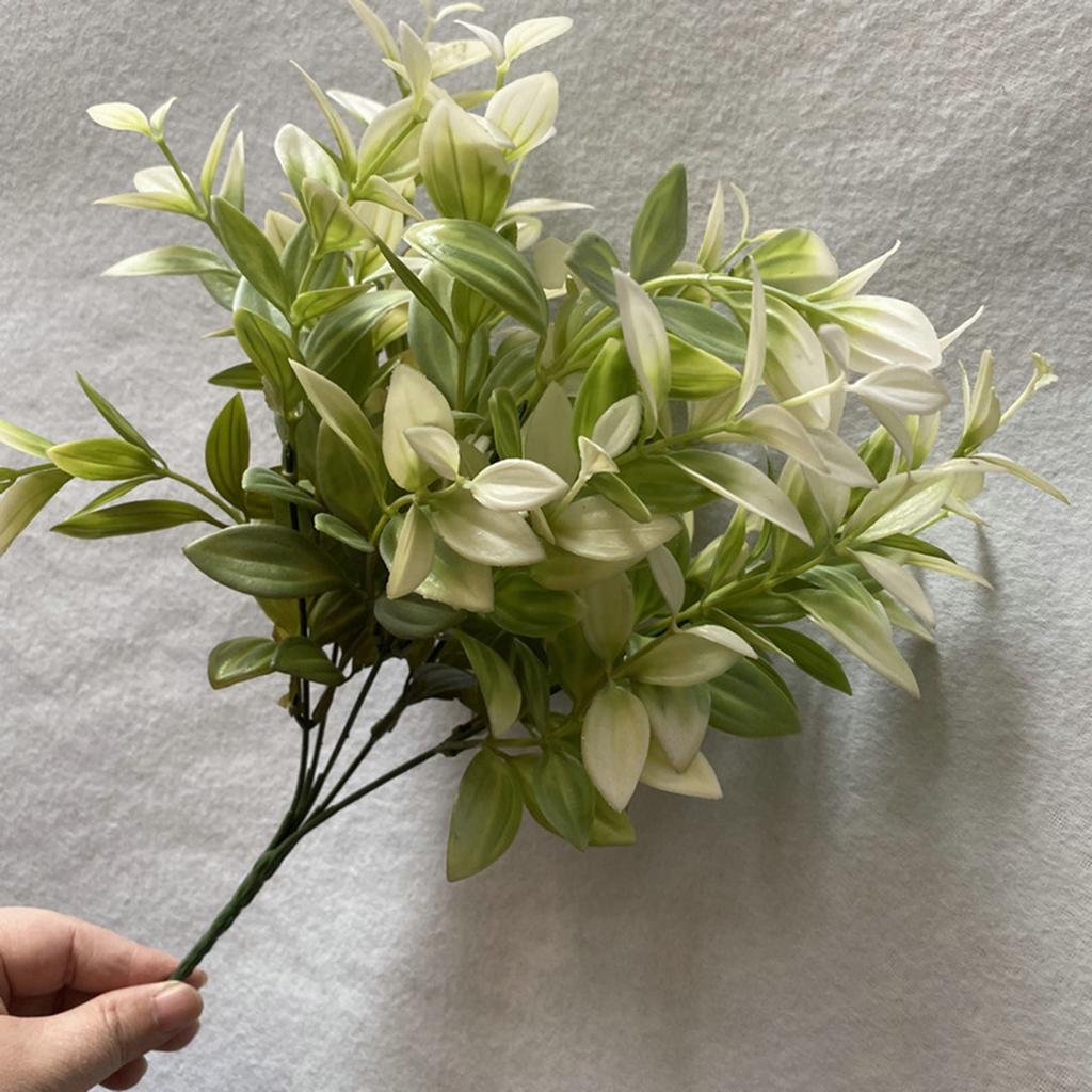 25 Heads Artificial Herb Leaves Plastic Foliage Decorative Fake Plant Leaves for Home Office Event Decoration Indoor Outdoor Use