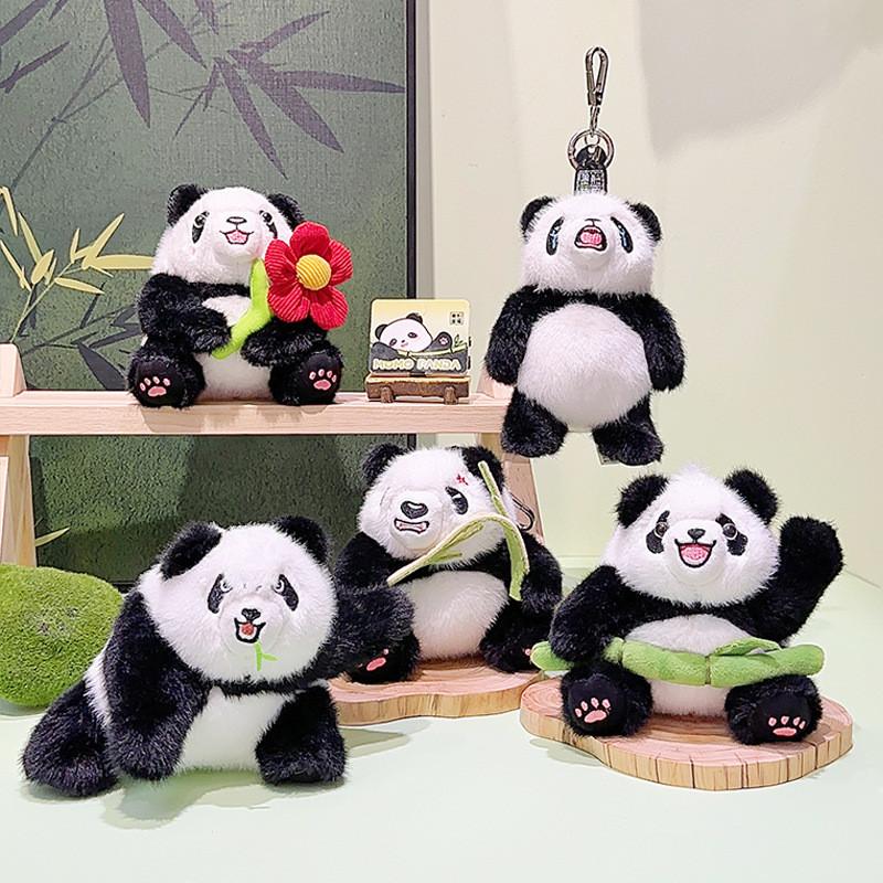 Endearing Plush Panda Keychain Charming Design Colorful Accessory For Use Daily