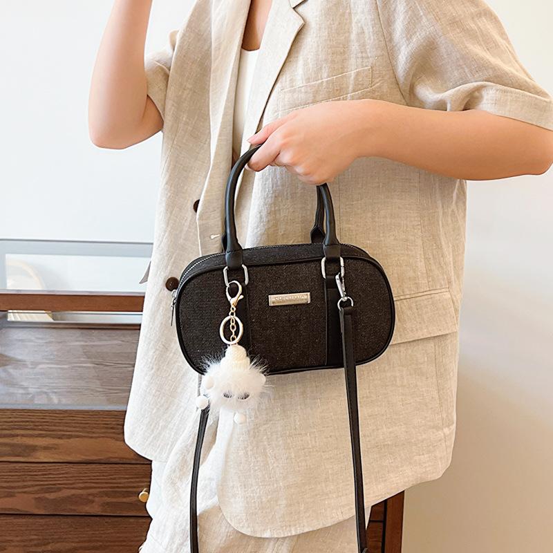 Popular Denim Boston Bag Spring Women's Versatile New Trendy Fashion One  shoulder Crossbody Bag