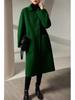 Plus Size Women's Mid-Length Wool Coat: 2025 Autumn/Winter New Loose Double-Faced Overcoat
