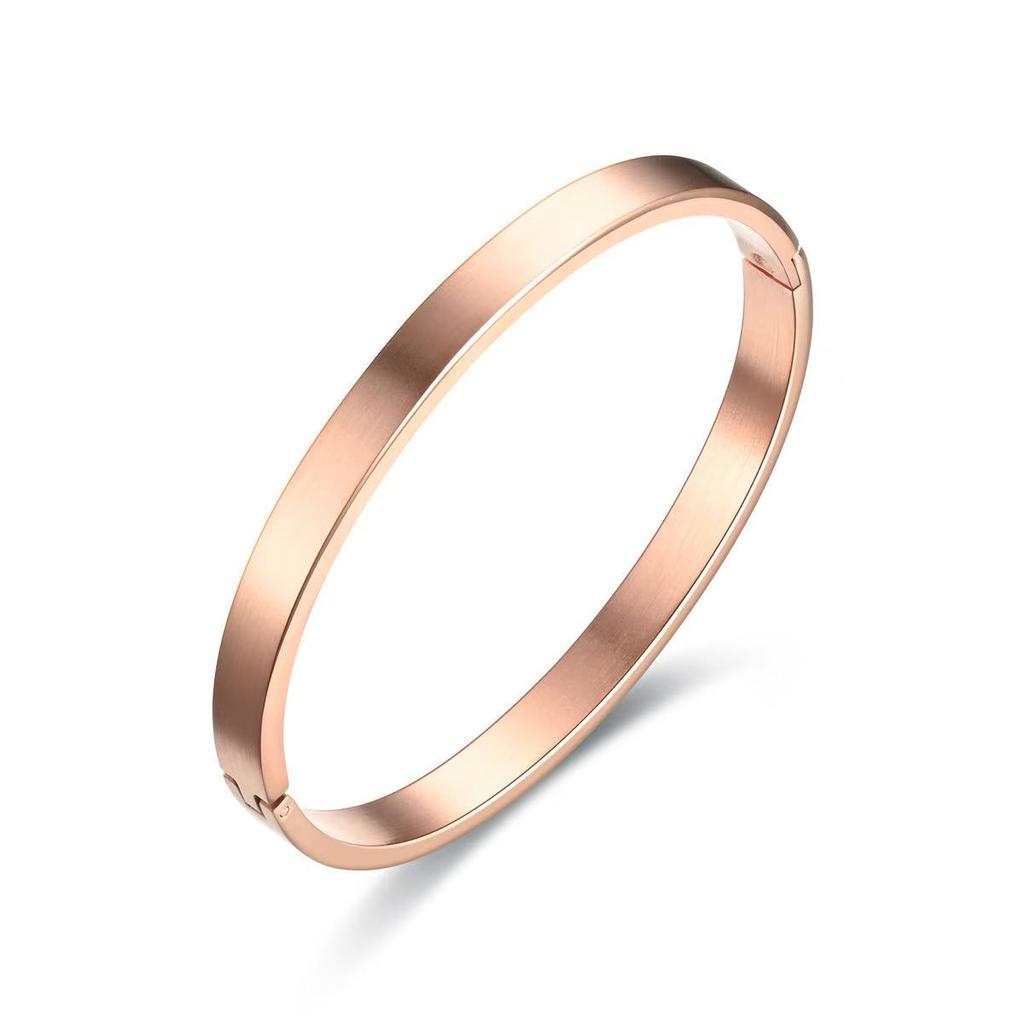European and American Style Simple Smooth Buckle Bracelet with Cool Style 4mm Wide Couple Stainless Steel Bracelet
