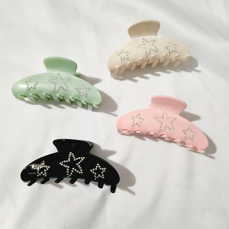 

YHJ 2023 Acetate Rhinestone Star Hair Clip - Large Shark Clip for Updo