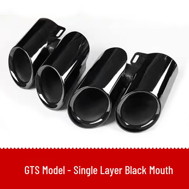 Compatible with Porsche Panamera 971 GTS Four-Outlet Tailpipe, Three-Layer Black Exhaust