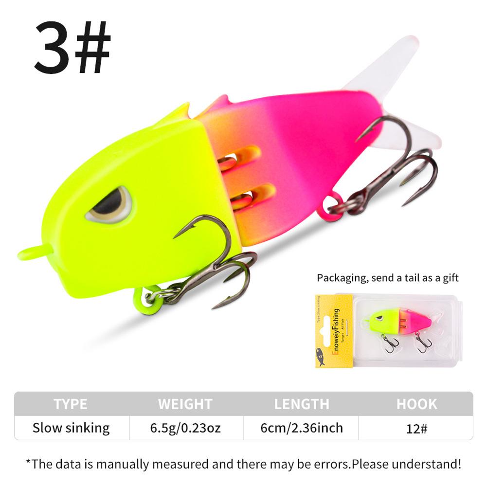 Realistic Fishing Lures 2 Joint Fishing Swimbait Colorful Mini Double Hook Swim Bait for Trout Freshwater Saltwater Fishing Gear
