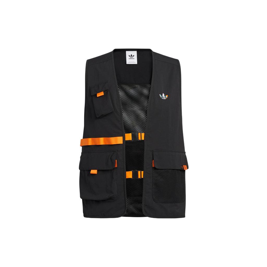 Adidas Originals Trefoil Kt Vest Multi-Pocket Breathable Utility Vest Men Vest Black HR6441