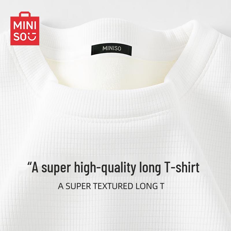 MINISO Men s Fleece Lined Long-Sleeve T-Shirt L