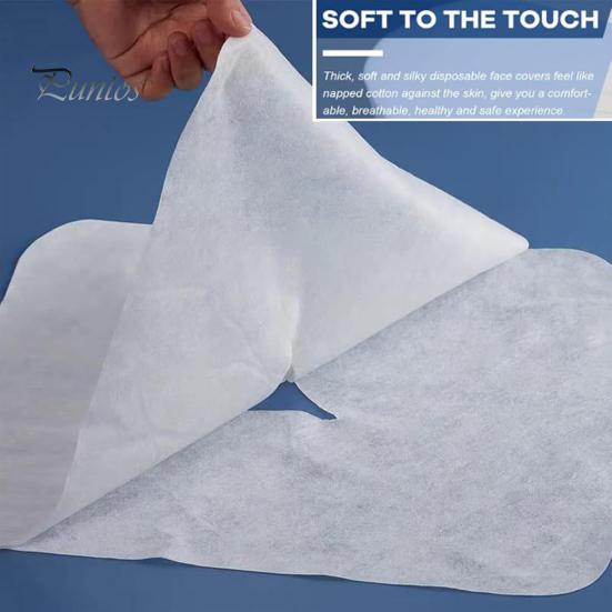 100Pcs Face Cradle Cover Disposable Massage Headrest Non-woven Cover Soft Portable Massage Table Chair SPA Bed Face Rest U-shaped Cover