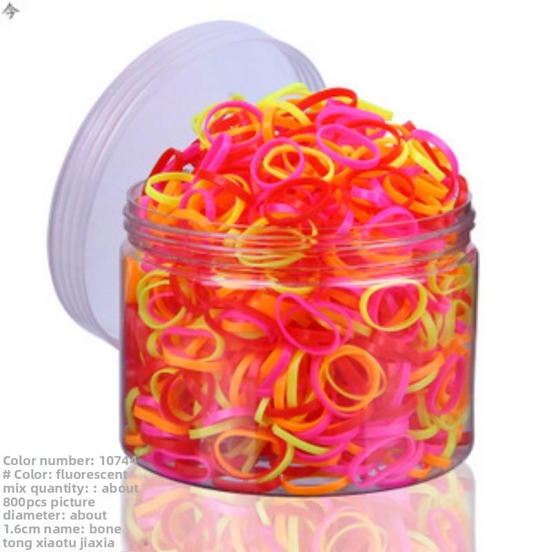 Hochelastisches Eimer-Gummiband Kleine Schlaufe Einweg-Gummiband Kinder Kleines Mädchen Haargummi Schwarz und Bunt Haarband