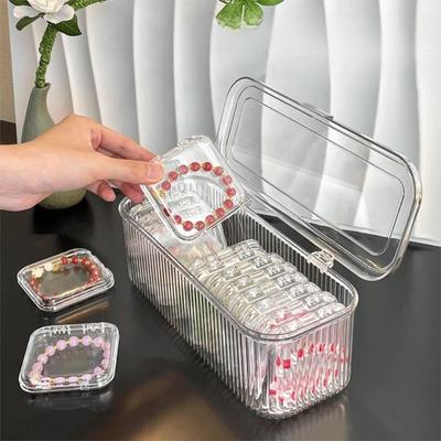 Transparent Jewelry Storage Box Dustproof Lid Bracelet Storage Box Jewelry Display