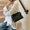Fashi Bow Pleated Design Shoulder Bags for Women Versatile Ladies Square Crossbody Bag Solid Color Sweet Girls Pu Handbags