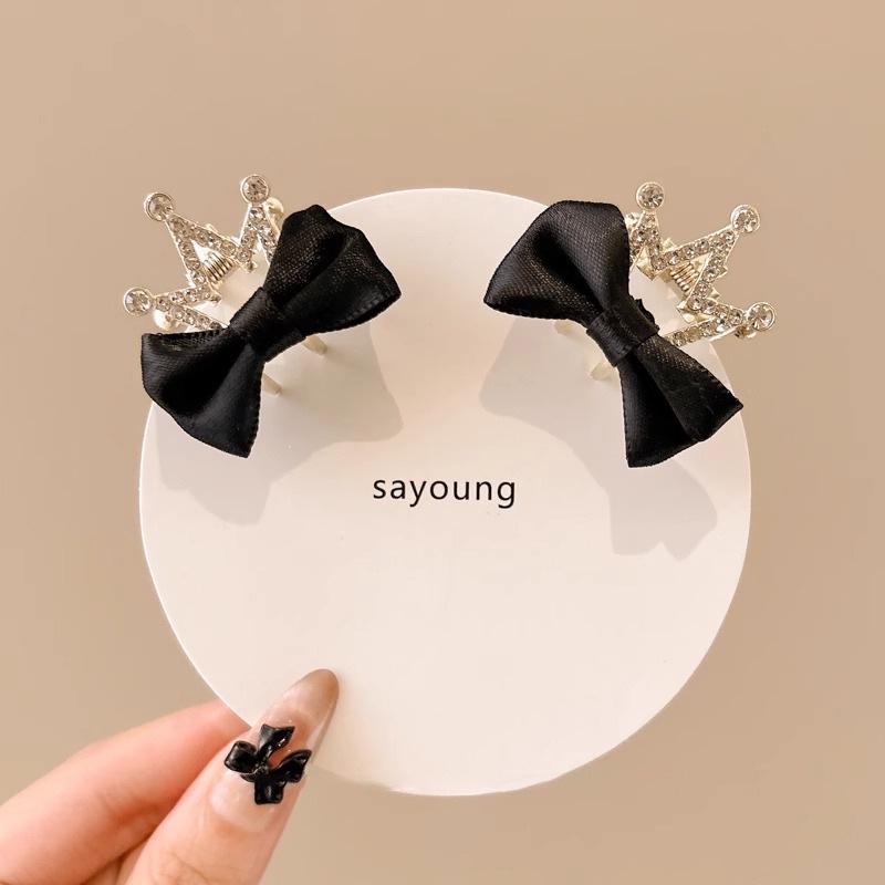 Black Elf Ear Bow Hair Claw Clip - Princess Style Hair Accessory