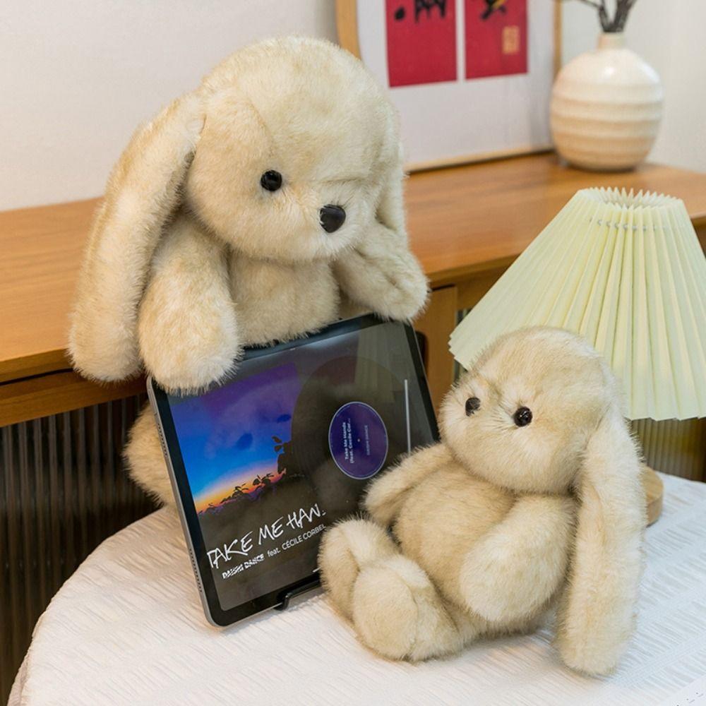 Fluffy Big Ear Rabbit Plush Toy Interactive Stuffed Animals Rabbit Toy  Birthday Parties