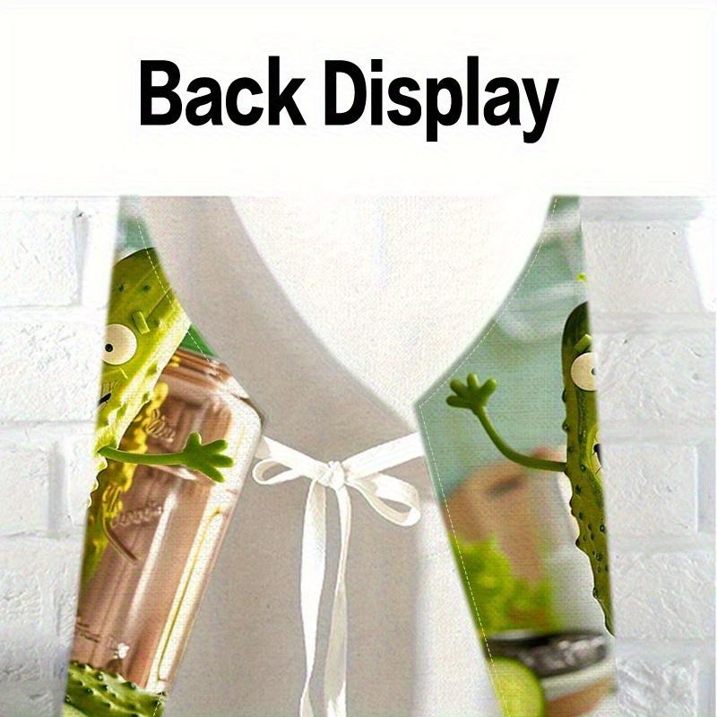 1pc Funny Pickle Cartoon Apron Cute Vegetable Kitchen Cooking Baking Linen Apron For Adults Kids Gift Baking Lovers Funny Gift