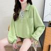 Navava Women Ribbon Collar Long Sleeve Sweatshirt Nt2967