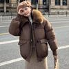 2025 Short Padded Cotton Women's Winter Fashion Loose Large Hooded Thick Warm Bread Coat Outerwear