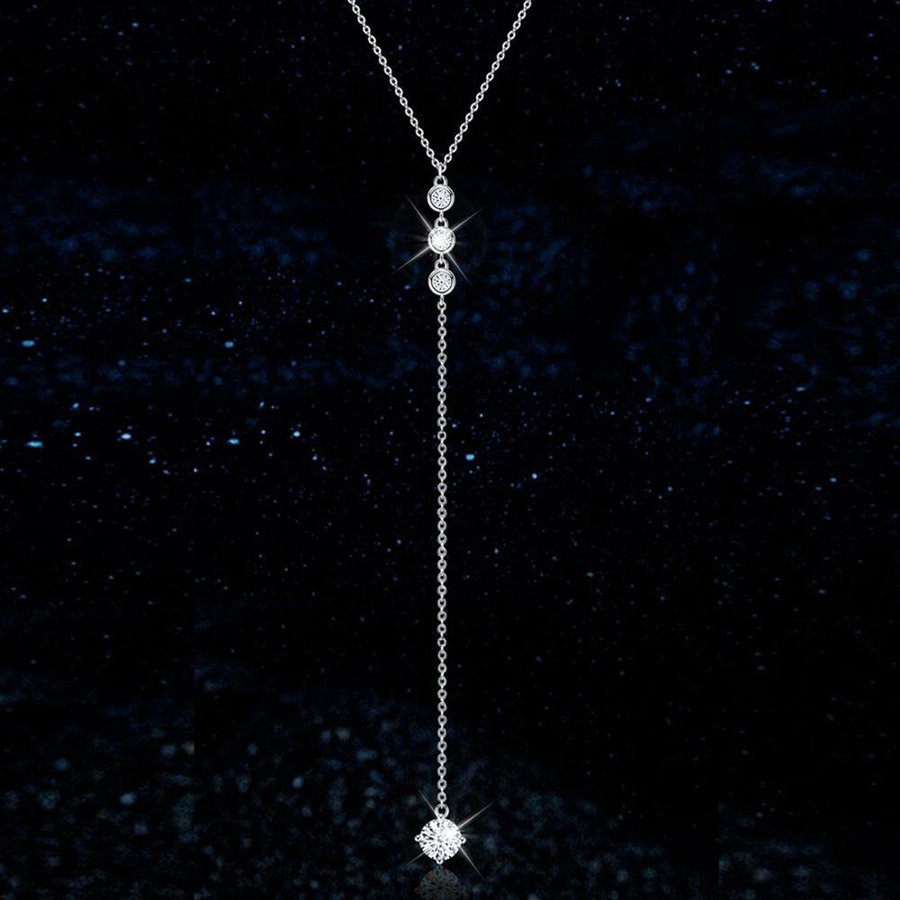 Cbtb Fashion with Tassel Chain Moissanite Pendant Necklace for Women Wedding Luxury Jewelry US