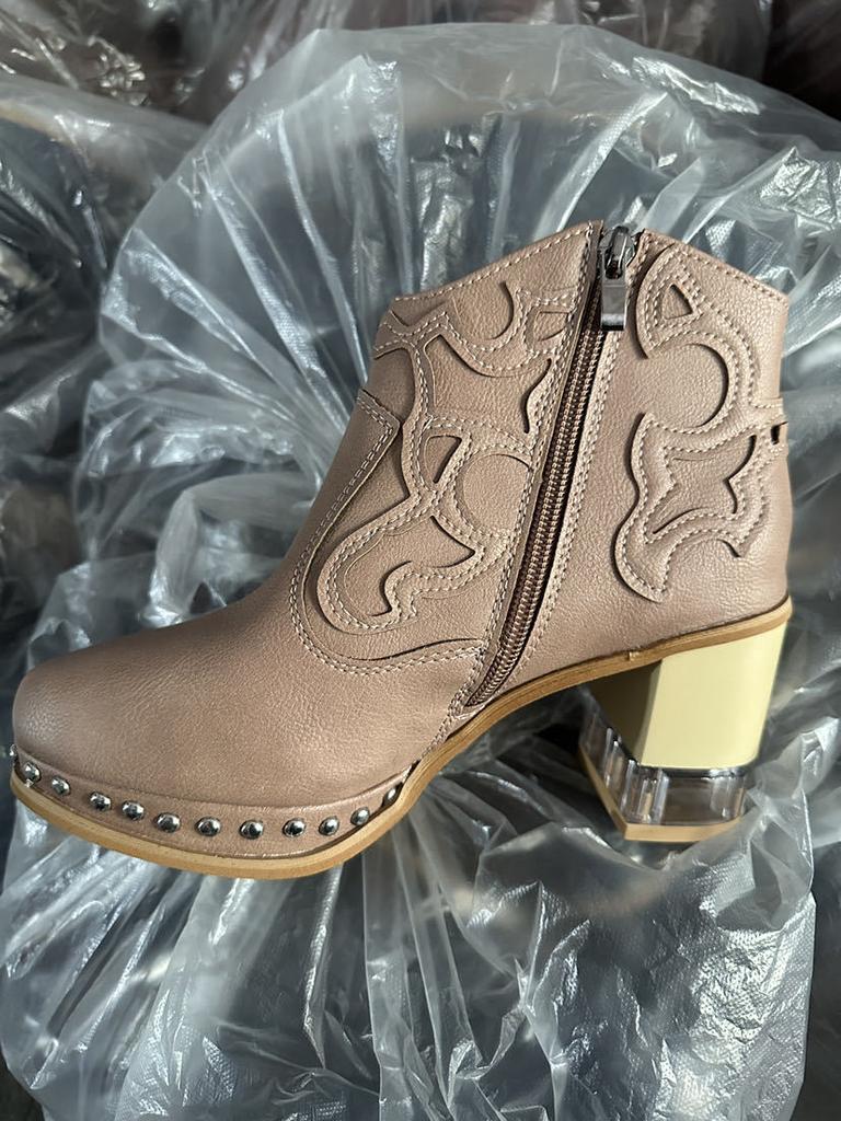 Fashion Female Ankle Boots Leather Women's Shoes Low Heel Cool British Embroidered Design Soft Short Boots Party Ladies Footwear PU 2025