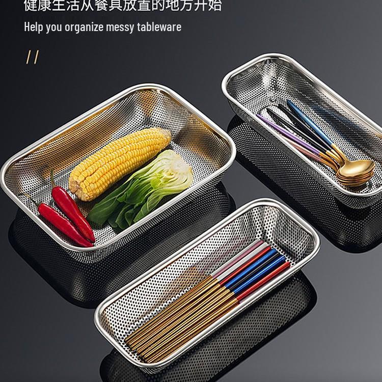 Stainless Steel Chopstick & Utensil Holder with Draining Rack and Sterilizer
