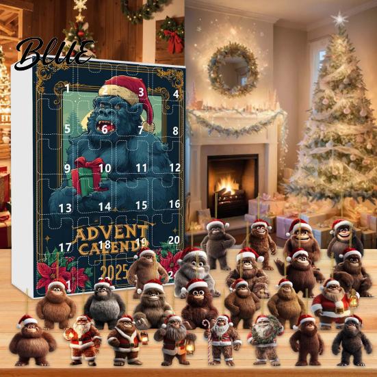 Multifunctional Holiday Decoration Surprises Family Ape Man 24-Day Countdown Advent Calendar Themed With Christmas Festival