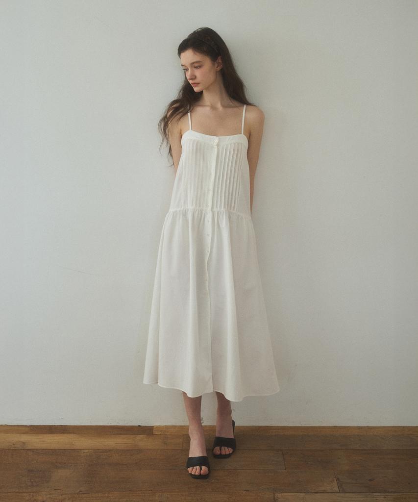 Poeteuseoul Flowy Pintuck Dress_Ivory