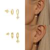 Fashion Versatile Earrings Set Simple Octagram Pendant Women's Earrings Niche Premium Earrings