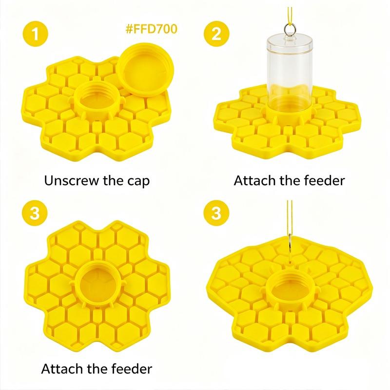 2/1pcs Bee Water Feeder with Perch Safe Honeybee Drinking Station for Garden Patio Beekeeping Supplies Small-Hole Honeycomb Tray