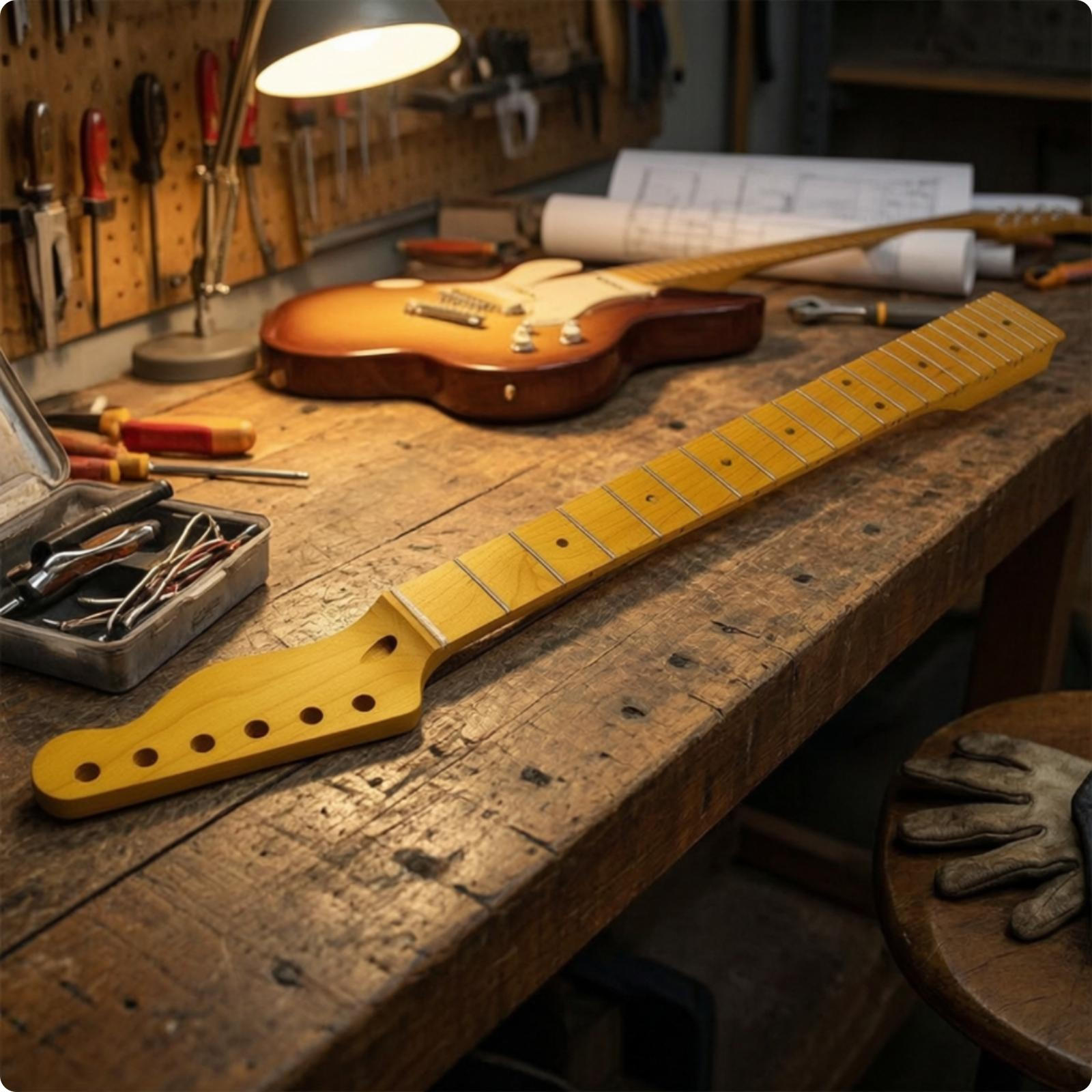 Traditional Electric Guitar Neck Replacement SixString
