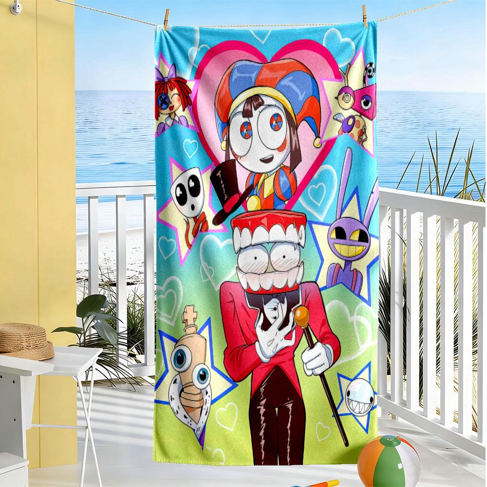 The Amazing Digital Circus Beach Towel Soft Durable Quick-Dry Comfortable Lightweight Perfect for Traveling Yoga Camping and Swimming