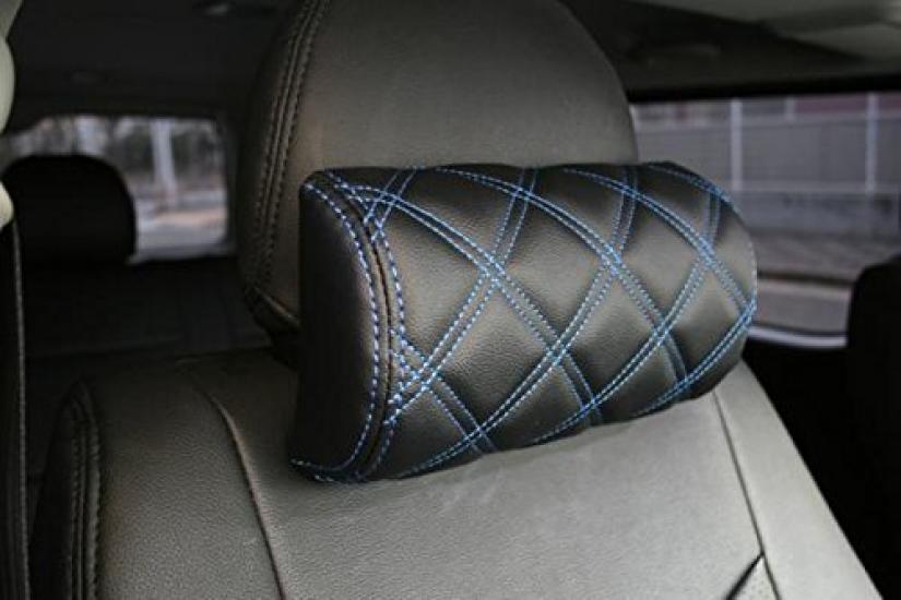 Neck Pads and Pillows of for Toyota Regius 200 Series TRISTAR'S (Set 2) Hiace, Ace, (1st-8th Generation, S-GL, Etc.) (Blue Stitching)