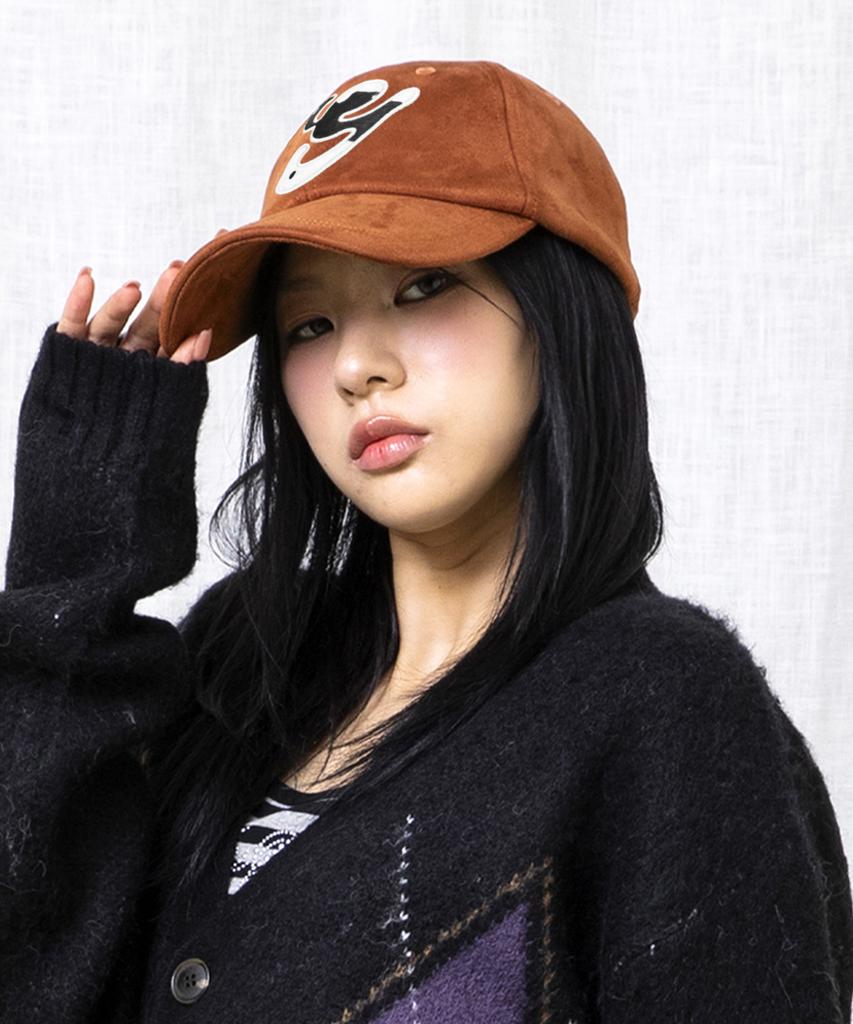 GLACK Gc073 Hairy Applique Suede Ball Cap (Brown)
