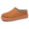 Fashion Winter Women Cotton Shoes 2025 Cashmere Warm Thick Sole Heelless Snow Boots Woman Covered Mop Warm Booties Fur Half Slipper