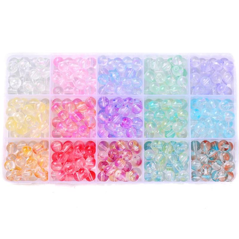 Diy Glass Set Bracelet Bracelet 8Mm Glass Jelly Double-Spell Round Bead Set Box Material Beads
