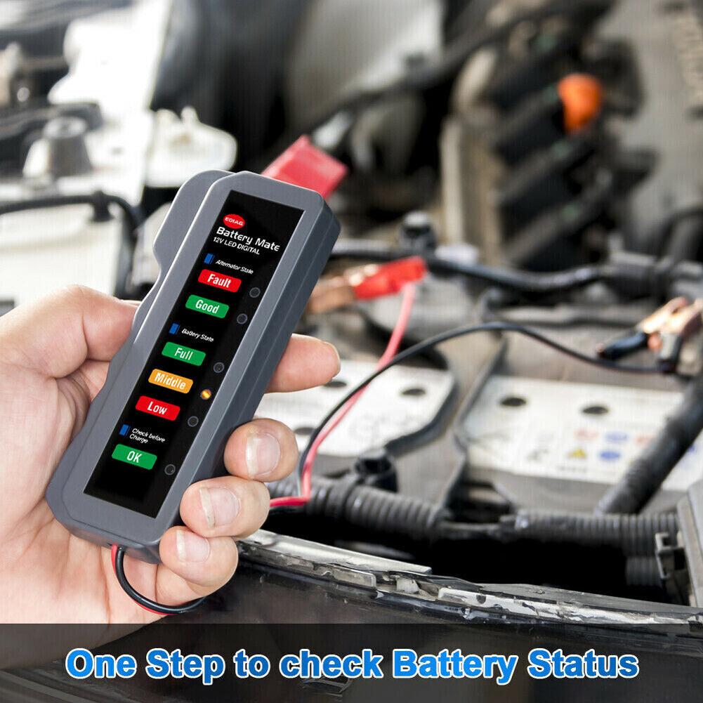 12V Digital Battery Tester 6 LED Lights Display Car Motorcycle Battery Testers Auto Battery Analyzer Tester Car Diagnostic Tool