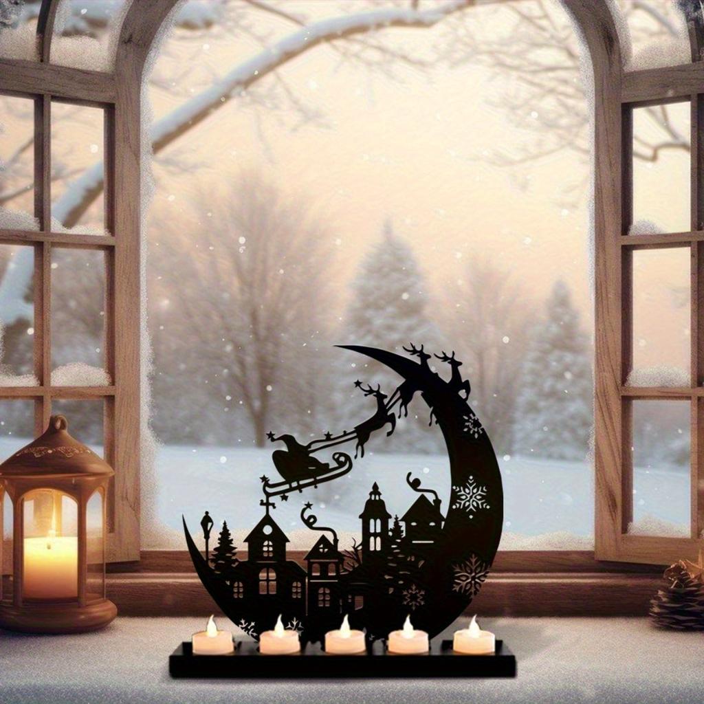 Victorian Gothic Iron Scroll Christmas Candle Holder Gift