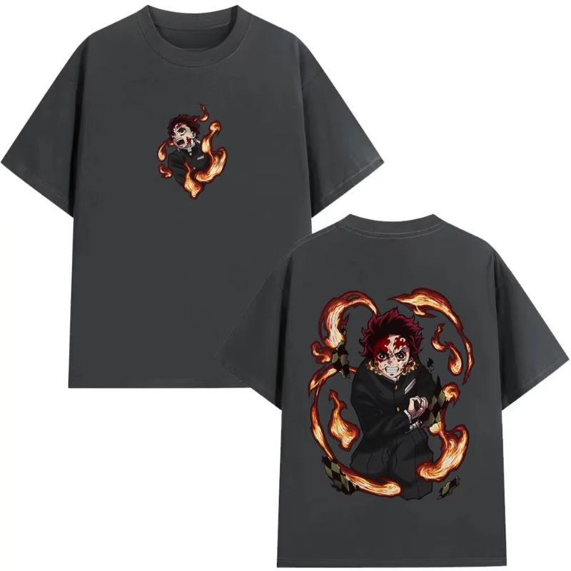 Anime Demon Slayer Kamado Tanjirou Graphic Tshirt Men Women Clothing Fashion Casual Tshirts 100 Cotton Short Sleeve T Shirts
