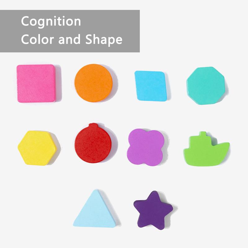 Color Shape 3D Puzzle Baby Toys Montessori Animal Matching Stacking Cognition Early Education Sensory Games Toddlers Wooden Toys