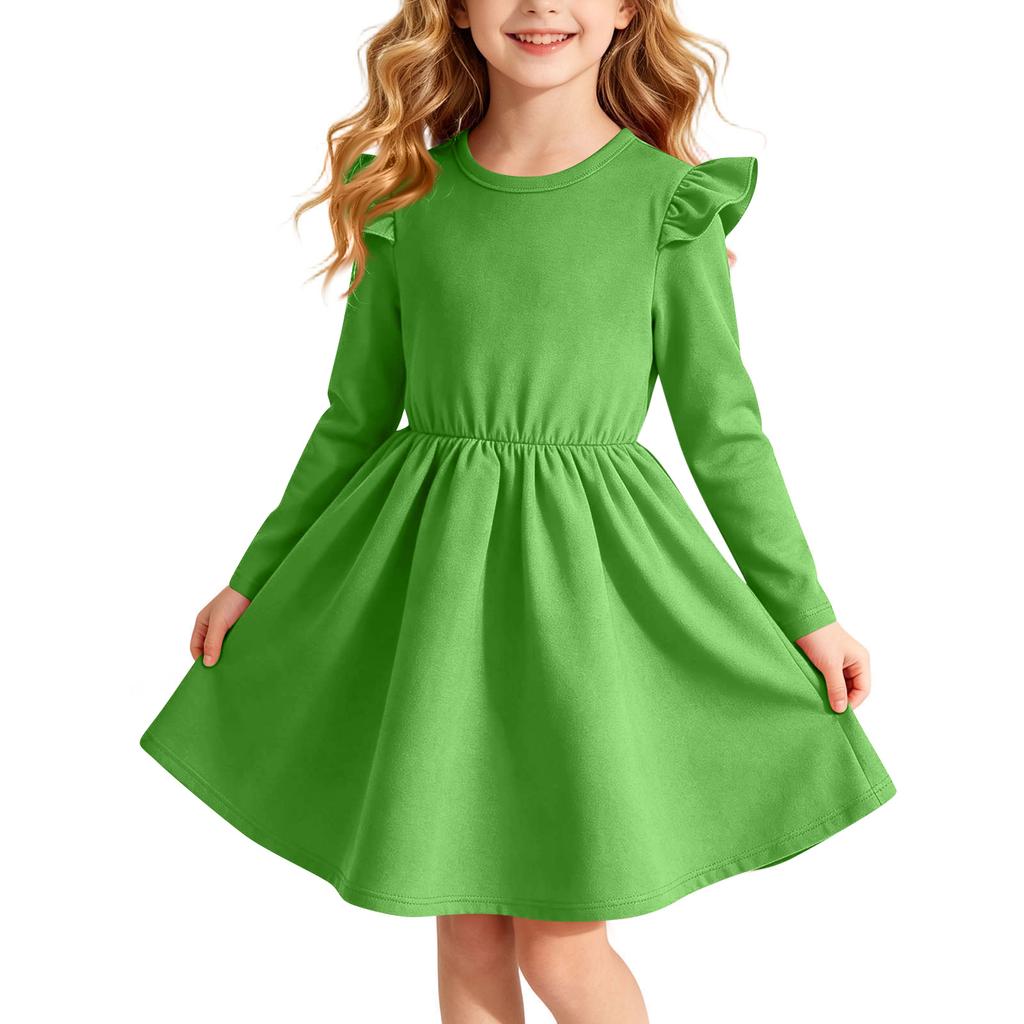 Abito da bambina alla moda a maniche lunghe per l'uso quotidiano casual